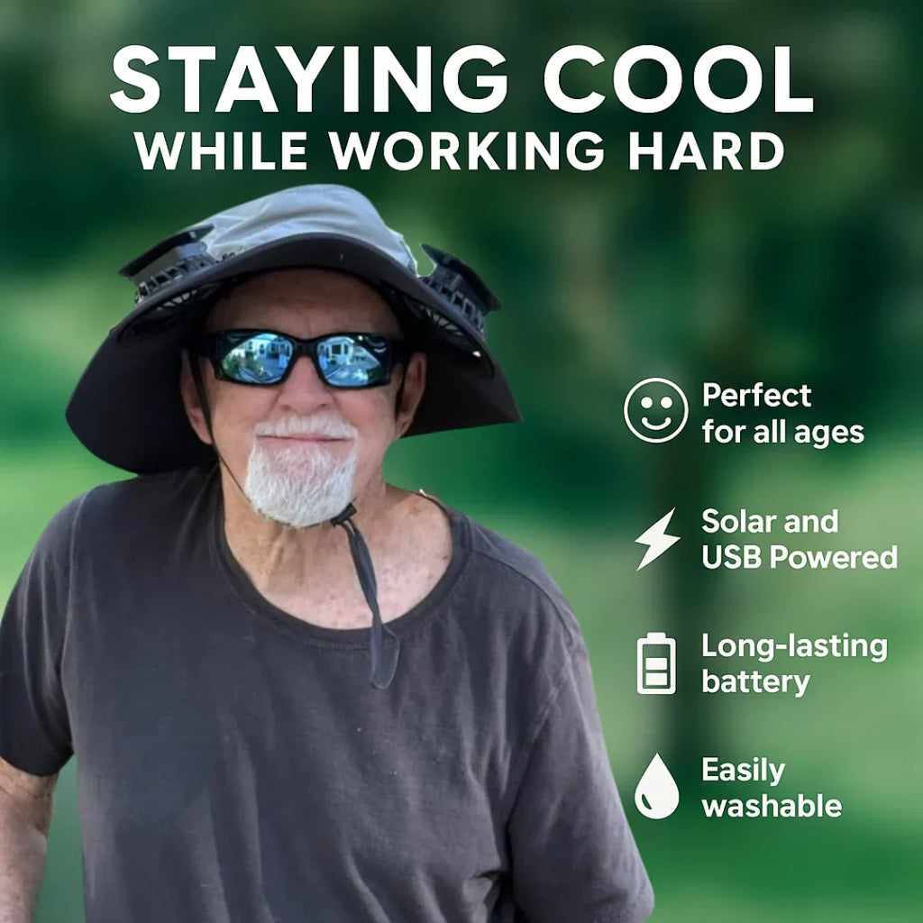 😎 Solar-Powered Cooling Hat 🌞Keeps You Chill❄️