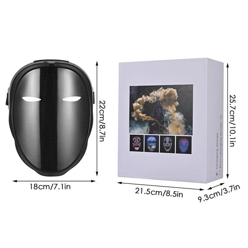 🎭 LED Face-Changing Mask 👻 | Programmable Gestures ✋ | Halloween / Party / DIY Fun 🎉