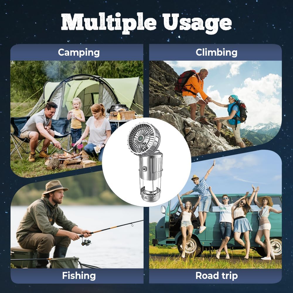 🔥Last day 49% off🔥5-In-1 Portable LED Camping Lantern With Fan