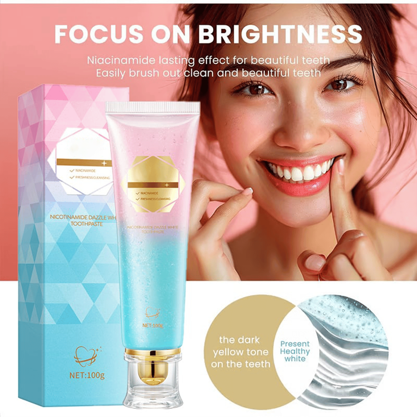 ✨ 🦷 Niacinamide Whitening Toothpaste - For Healthier, Whiter Teeth!
