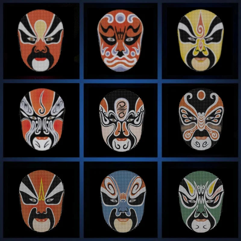 🎭 LED Face-Changing Mask 👻 | Programmable Gestures ✋ | Halloween / Party / DIY Fun 🎉