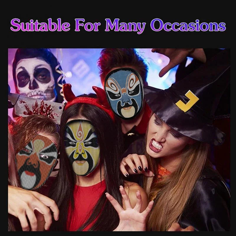 🎭 LED Face-Changing Mask 👻 | Programmable Gestures ✋ | Halloween / Party / DIY Fun 🎉