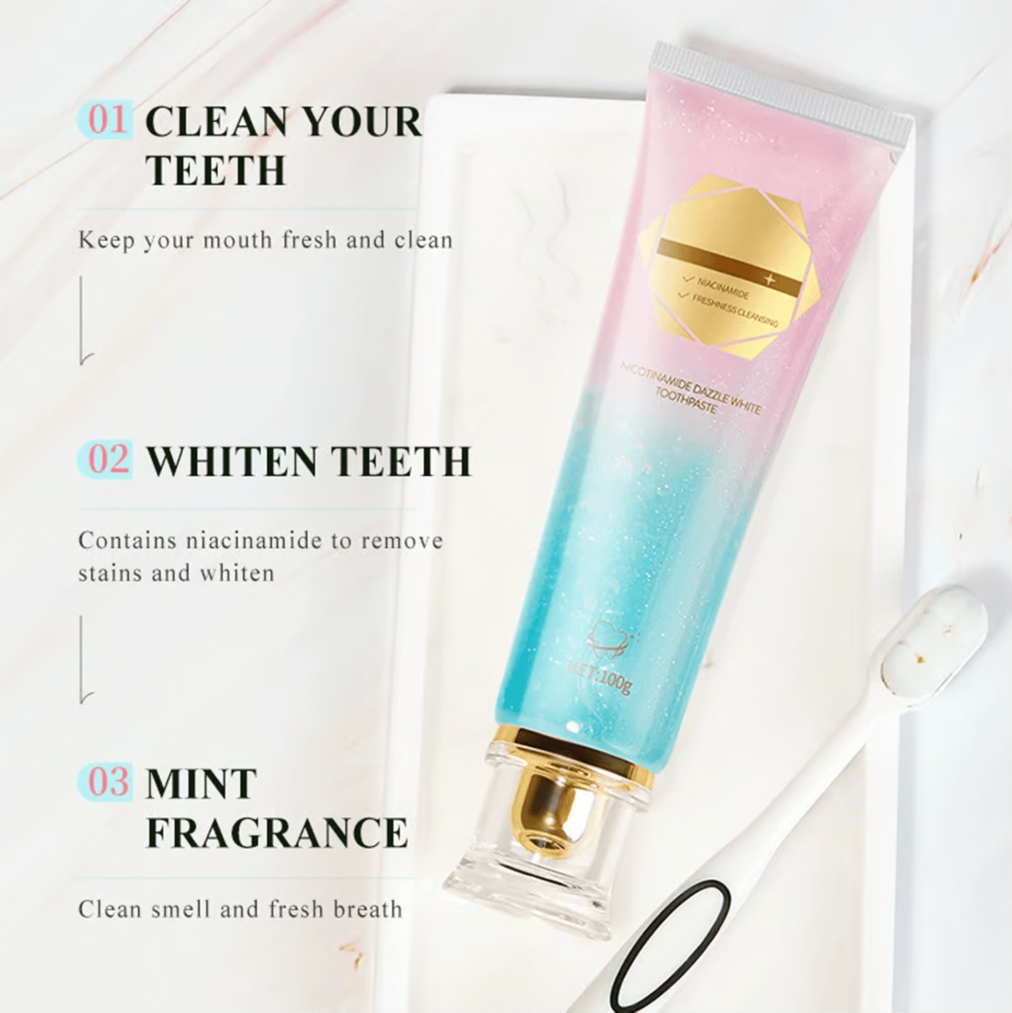 ✨ 🦷 Niacinamide Whitening Toothpaste - For Healthier, Whiter Teeth!